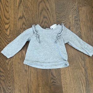 Bloomies Baby Baby Girl Grey Long Sleeve 6M | Spring Summer Tops
